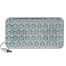 Damask Soft Blue Notebook Speaker