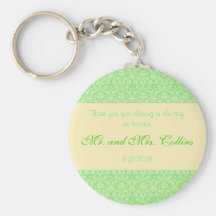 Damask Special Occasion Wedding Thank You Keychain