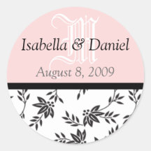 Damask Stickers Monograms Gifts Seals