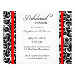 Damask Swirl Rehearsal Dinner Card in Red invitations