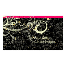 Damask + swirls Costume Designer Business Card Templates