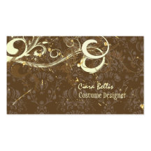 Damask + swirls Costume Designer Business Cards