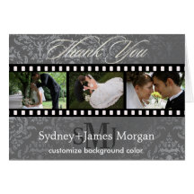 Damask Thank You Cards, diy background colour!