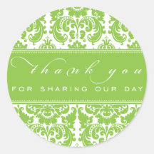 Damask Thank You Sticker