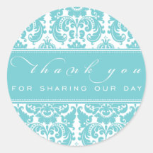 Damask Thank You Sticker