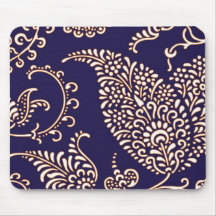 Damask vintage paisley girly floral chic pattern mouse pads