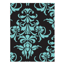 Damask vintage wallpaper pattern postcards