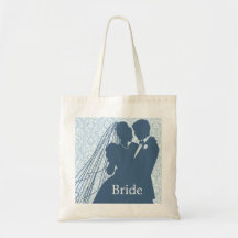 Damask Wedding Couple Tote Bag