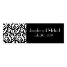 Damask Wedding Favour Gift Tags Business Card