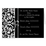 Damask Wedding Invitation - -Black and White Greeting Cards