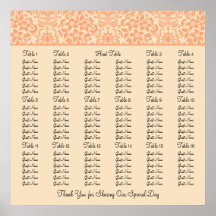 Damask Wedding Reception Seating Chart - Square Print