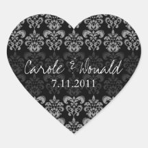 Damask Wedding Seal Sticker