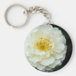 Damask White flowers Keychains