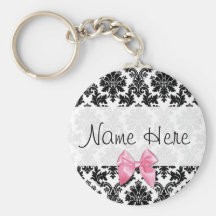 Damask with bow keychain