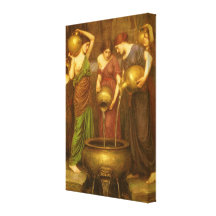 Danaides by JW Waterhouse, Vintage Victorian Art Stretched Canvas Print