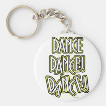 Dance Dance DANCE! keychain in yellow