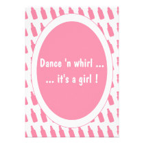 Dance 'n Whirl It's a Girl Baby Shower Invitation invitations