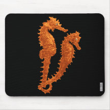 Dance Of The Seahorses (Orange) Mousemat