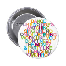 DANCE SING PARTY PINBACK BUTTONS