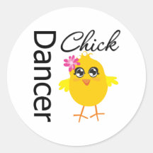 Dancer Chick Round Stickers