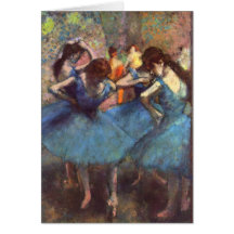 Dancers in Blue Greeting Cards