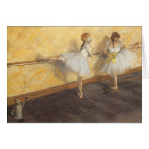 Dancers Practicing at the Barre by Edgar Degas Card