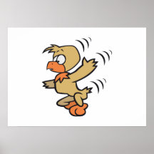 Dancing Cartoon Bird Posters