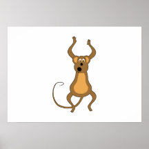 Dancing Cartoon Monkey Poster