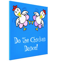 Dancing Chickens Canvas Gallery Wrapped Canvas