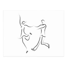 Dancing Couple Sketch Post Cards