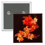 Dancing Firebirds Abstract Art Button (square)