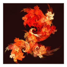 Dancing Firebirds Abstract Art Custom Invitations