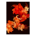 Dancing Firebirds Abstract Art Greeting Card