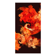 Dancing Firebirds Abstract Art Photo Card