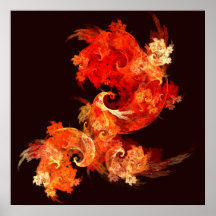 Dancing Firebirds Abstract Art Print