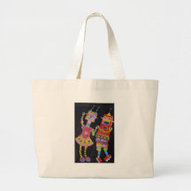 Dancing Robots Tote Bags