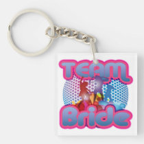Dancing team bride blue wedding bridal party key chains
