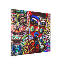 Dancing With Diable Day Of The Dead Canvas Canvas Print