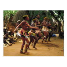 Dancing, Zulu Style - South Africa Post Cards