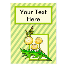 Dandelions on Striped Background Post Cards