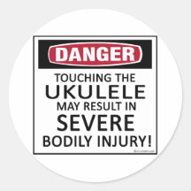 Danger Ukulele Stickers