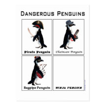 dangerous penguins post cards