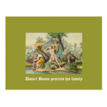 Daniel Boone protects his family Post Card