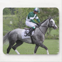 Dappled Grey Race Horse Mouse Pad