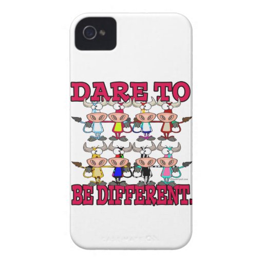 DARE TO BE DIFFERENT funny COWS Case-Mate iPhone 4 Cases