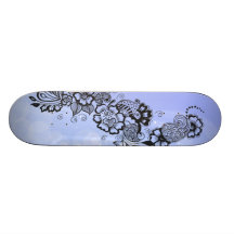 dark and blue flowers skateboard decks