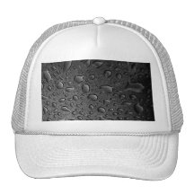 Dark Black Water Droplets Textured Design Mesh Hat