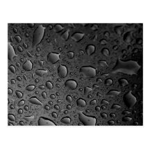Dark Black Water Droplets Textured Design Post Card
