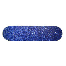 Dark blue faux glitter graphic custom skate board
