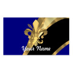 Dark blue & gold fleur de lys business cards